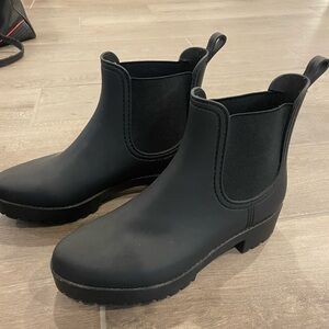 Jeffrey Campbell Black Chelsea Rain Boots